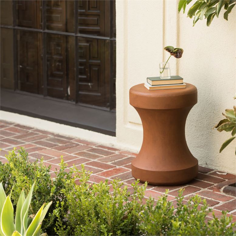 Outdoor Chess Piece Stool in Verdigris Aged patina finish.