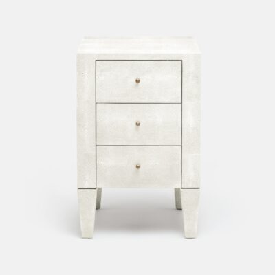 Large Faux Shagreen Sorn Side Table with Drawers