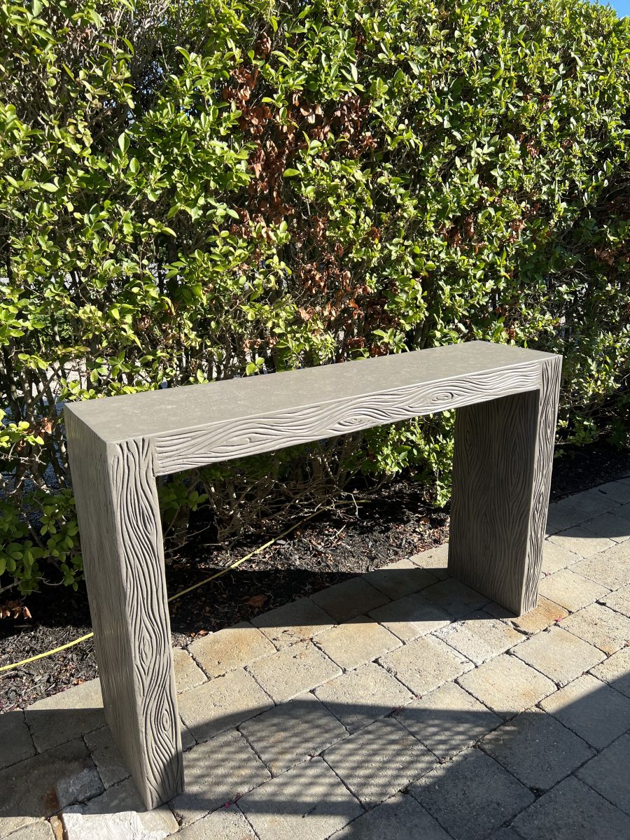 Outdoor Etched Concrete Parsons Console, Dark Gray, 48"L x 18"W x 31"H, FNCN-1420-ETCHED