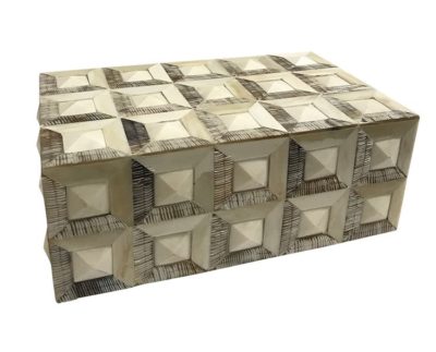 Diamond patterned box on white background