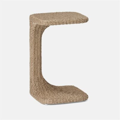 Outdoor petite twisted faux wicker side table.