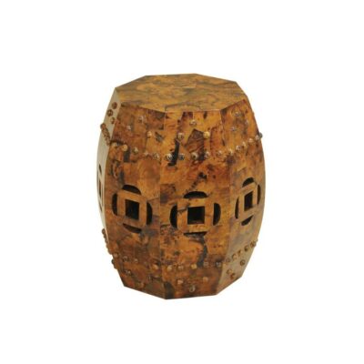 Tiger Penshell Inlaid Side Table with Unique Pattern and Coloration