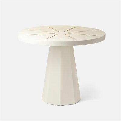 Faux shagreen and brass strip radiant side table.