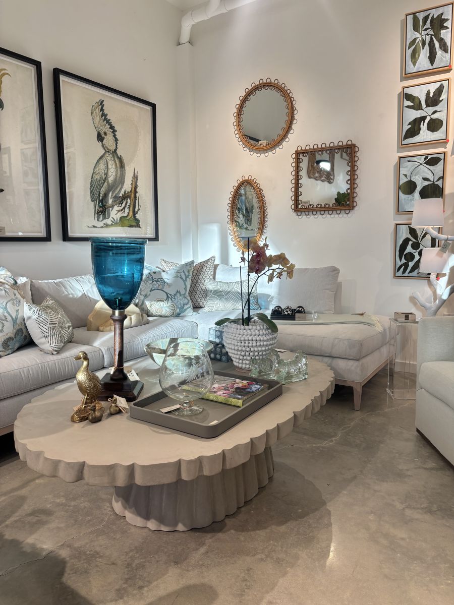 Large Scalloped Concrete Coffee Table - Image 4