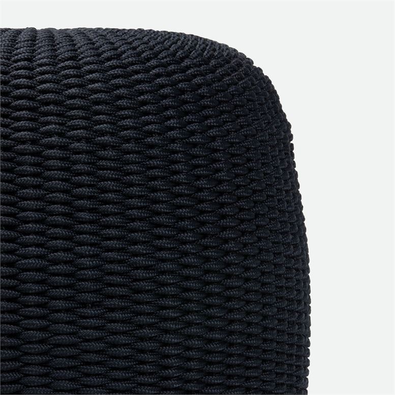Dark navy blue rope stool from the outdoor performance series, presented against a white background.