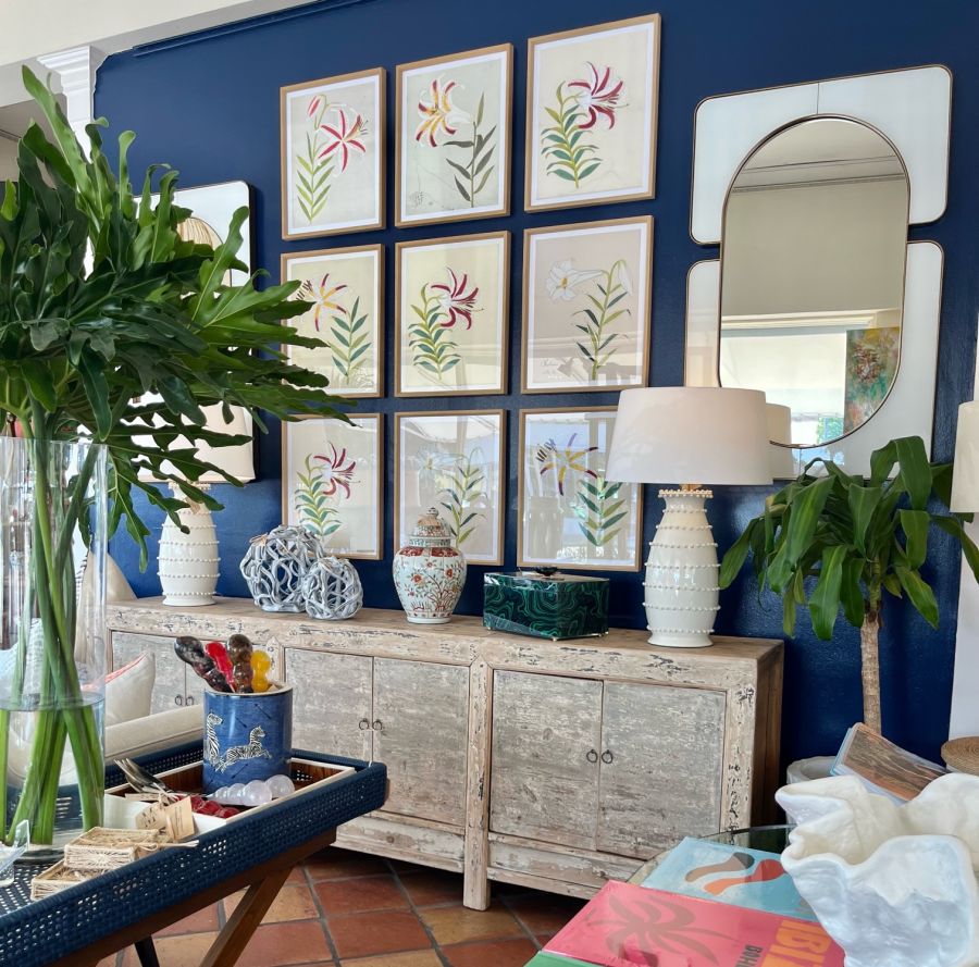 Lush Lilies Reproduction Prints in Oak Frames, Assorted Colors, 9 Different Images, Numbered for Ordering.