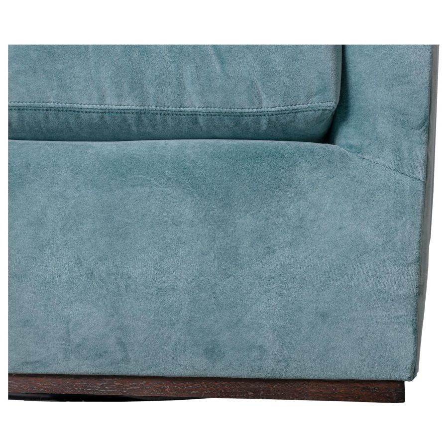 Alexander Ocean Velvet Swivel Chair upholstered in ocean poly velvet showcasing its luxurious texture and design special order item with an 8-9