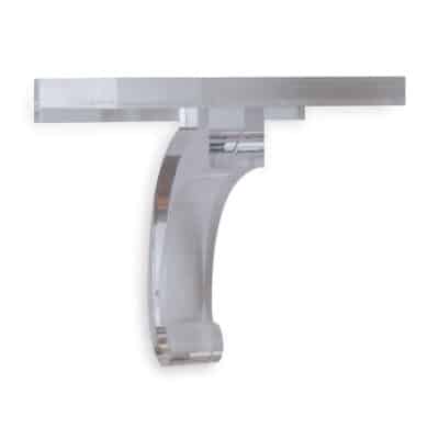 Clear lucite shelf in various colors, showcasing elegance and sophistication.