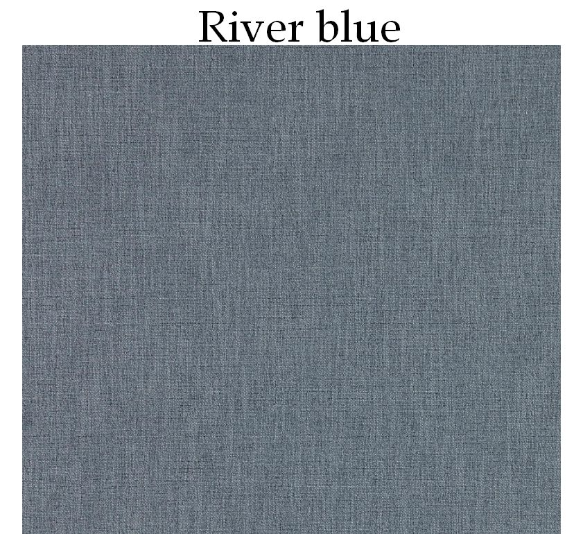 Mecox Exclusive Arlette Swivel Chair upholstered in heavy duty woven polyester cotton fabric with brass clad base Available in River Blue Spring