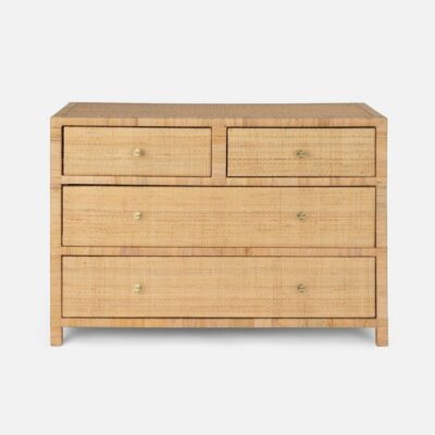Bamboo dresser in natural finish, 48x20x34 inches