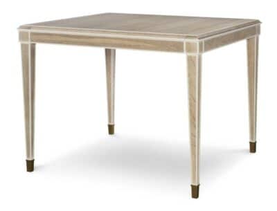 Blonde Cerused Oak Game Table with Cream Striping and Antique Brass Accents