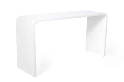Stylish white console table with sleek design, perfect for any home or office setting.