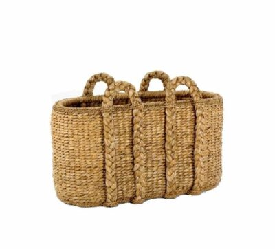 Large Oval Hearth Woven Seagrass Rush Basket