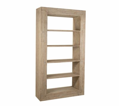 Reclaimed Pine Thick Framed Five Shelf Bookcase