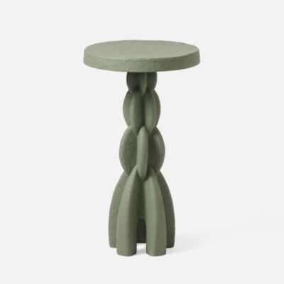 Interlocking Half Moon Textured Resin Side Table