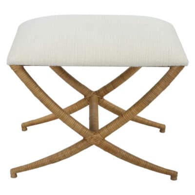 Exo Small Bench with Cross Rattan Base
