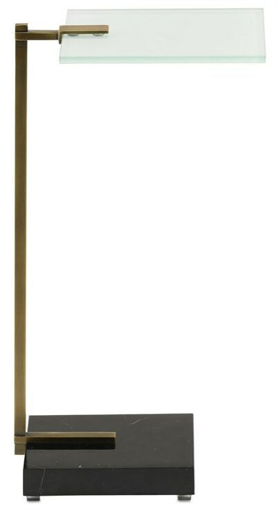 Frosted Glass and Brass Drinks Table