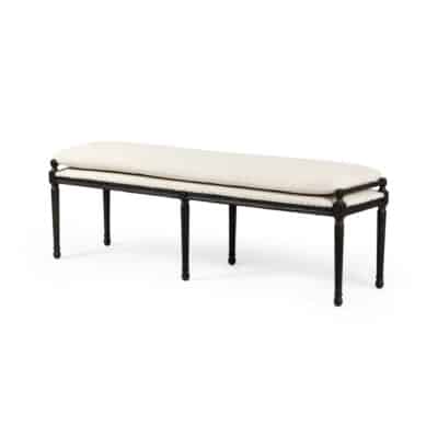 Six Leg Bench in Cream Upholstery