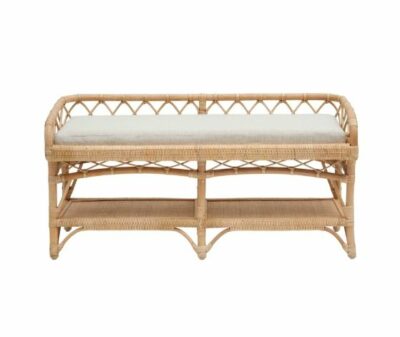 Wavy Lattice Natural Woven Bench