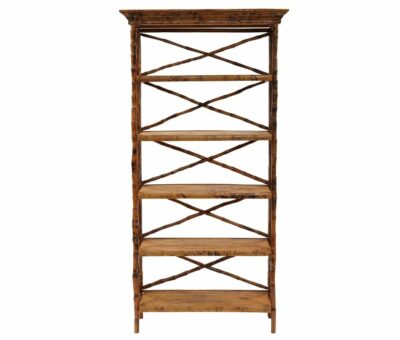 Tortoise Bamboo Five Shelf Bookcase