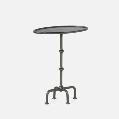 Oval Black Nickel Aluminum Side Table