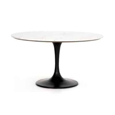 Round Powell Marble and Iron Dining Table