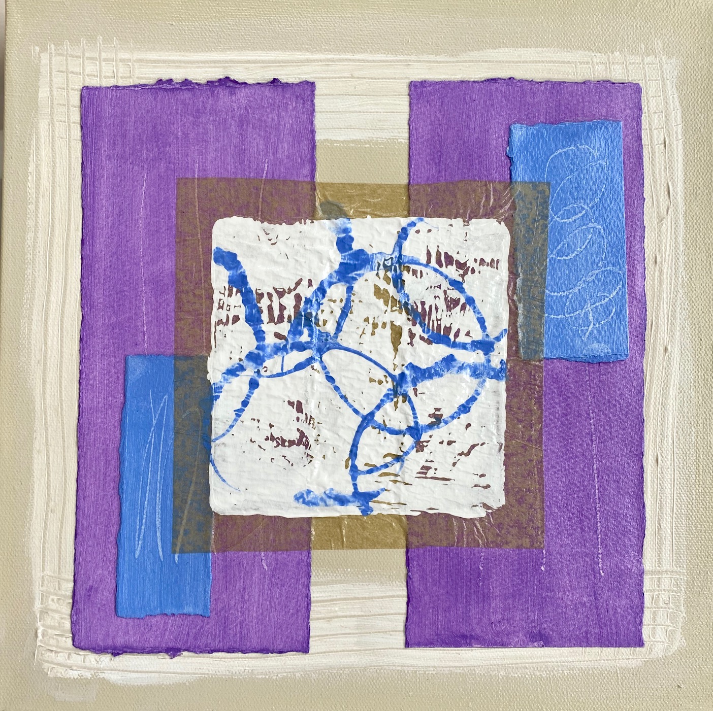 Columns French Blue & Lavender Diptych Original Art