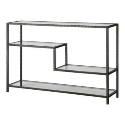 Aged Gunmetal Ribbed Iron Console