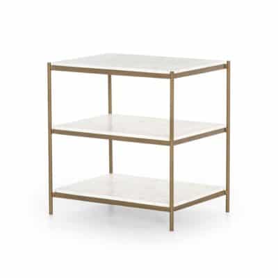 Marble and Brass Three Tier Side Table