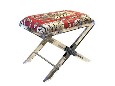 Red Tiger X Lucite Bench