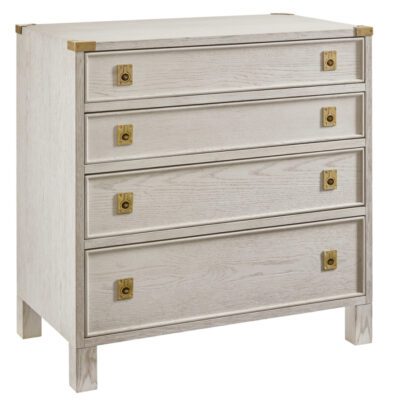 White Painted Oak Veneer Nightstand