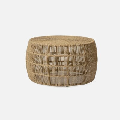 Round Outdoor Natural Faux Wicker Coffee Tables