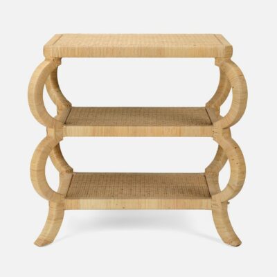 Rattan Side Tables with Exaggerated Frame
