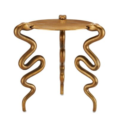Brass Serpent Accent Table