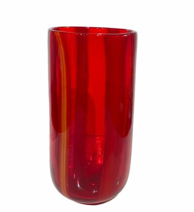 Vintage Hand Blown Red Glass Vase