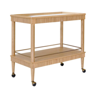 Fluted Oak Bar Cart
