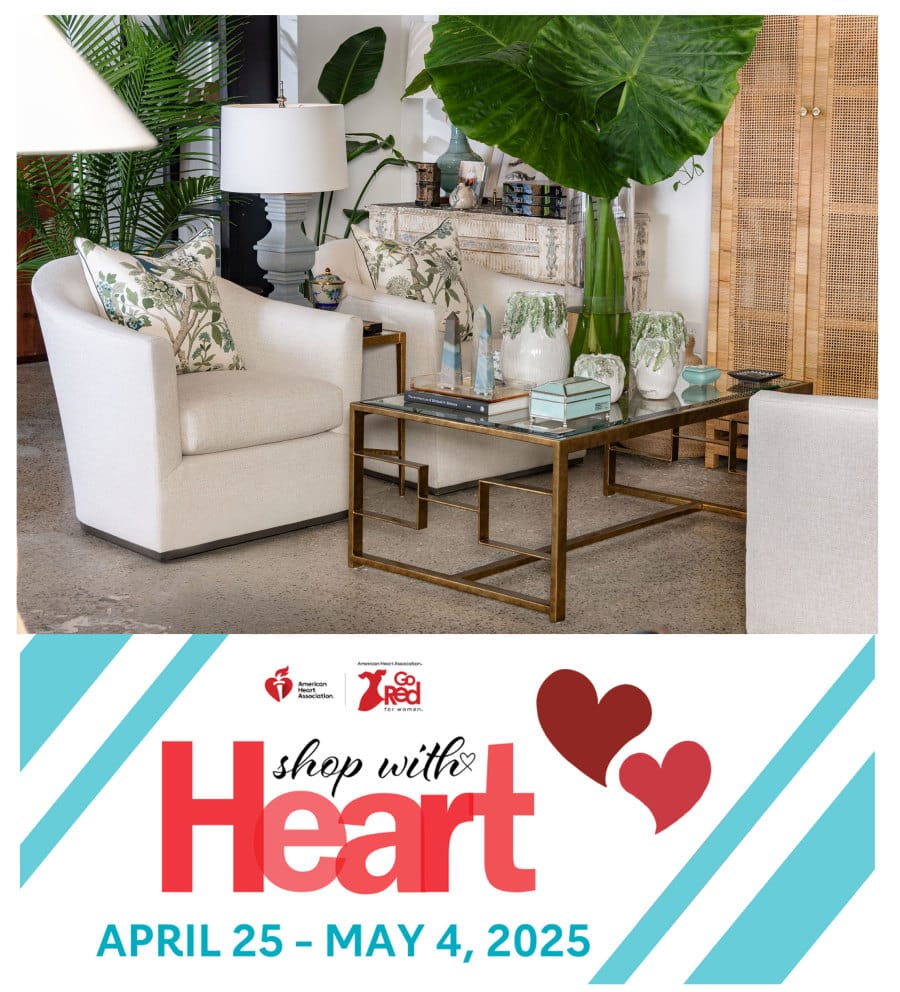Stylish living room setup with Heart 2 Small, showcasing modern design elements and inviting ambiance for April 25 - May 4, 2023 event.