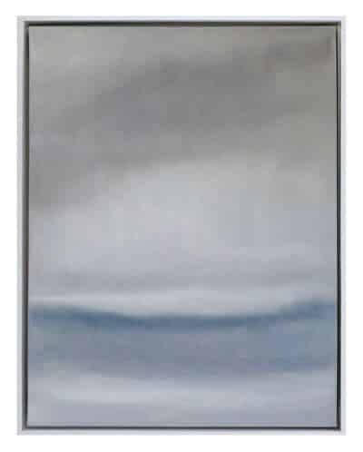 Close-up of Dream Scapes 1 Original Art, featuring a striking black and white framed oil on canvas by Michele D'Ermo.
