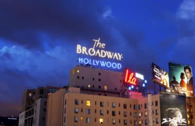 Illuminated Hollywood Sign at Dusk, Framed Limited Edition Print #2 of 12 by LA Photographer Connie Conway