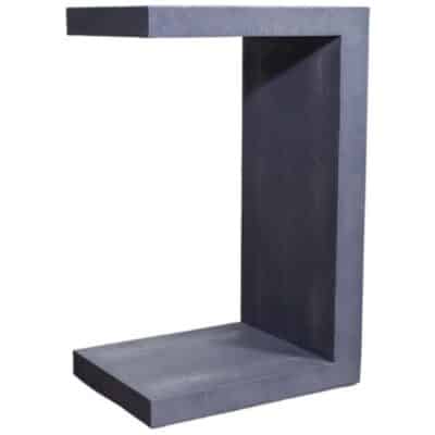 Navy blue side table with faux shagreen finish.