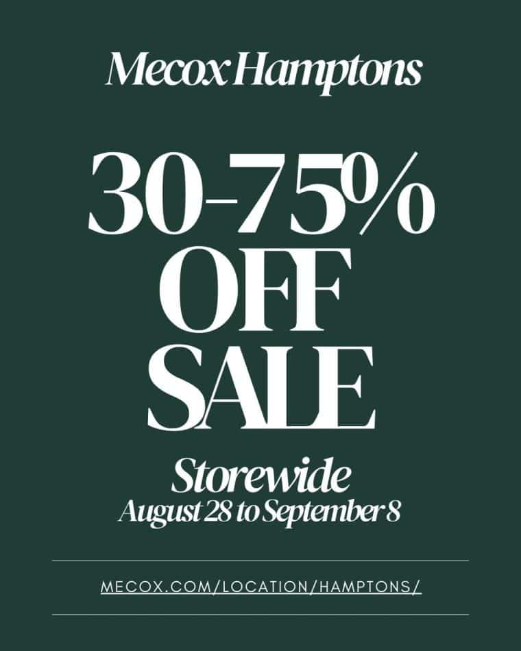 30-75% OFF SALE STOREWIDE AUGUST 26-SEPTEMBER 8