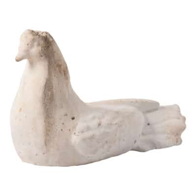 White plaster dove crafted in France, vintage charm.