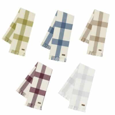 Close-up of Traditional Plaid Throw Blanket in vibrant colors, showcasing its soft texture and intricate design.