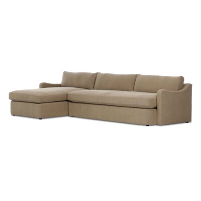 Elegant Canvas Left Chaise Sectional Sofa, inviting comfort with plush cushions in linen or coffee upholstery.