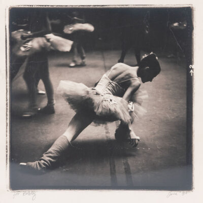 Balanchine's muse, Suzanne Farrell backstage in vintage photograph.