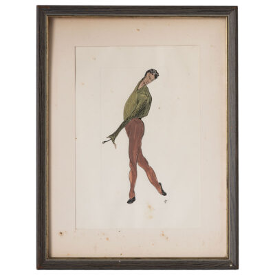 Vintage Ballet Costume Art, Exceptional Design, Pablo Picasso for Ballets Russes, Le Tricorne, Antique Art