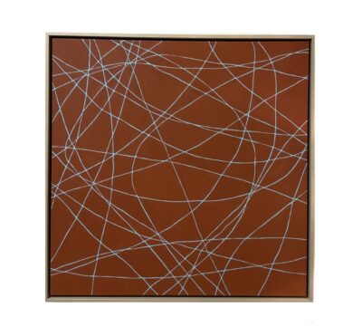 The Web Series Number 74 Original Art is an acrylic on canvas painting displayed in a simple gold frame The artwork features