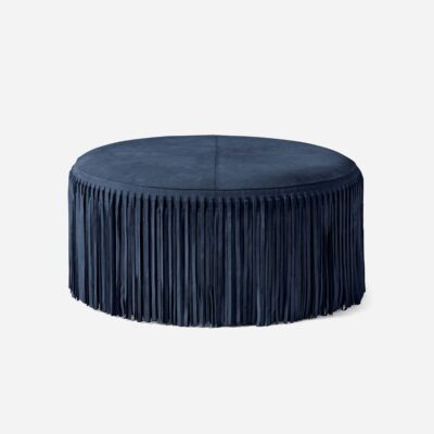 Fringed Suede Round Coffee Tables