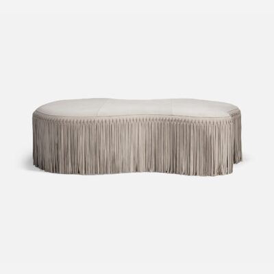 Fringed Suede Organic Shaped Coffee Tables