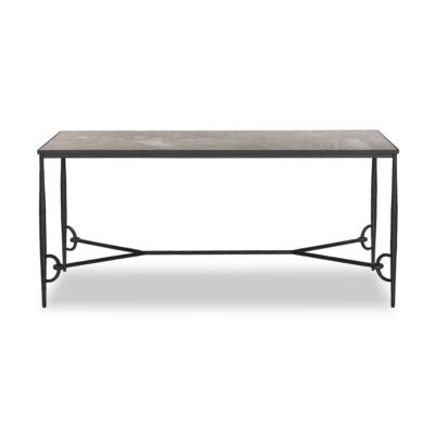 Lyon Hammered Metal and Marble Desk